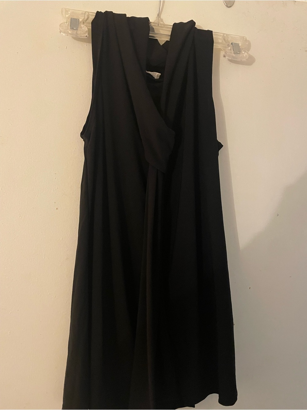 Sleeveless Black Draped Women’s Dress